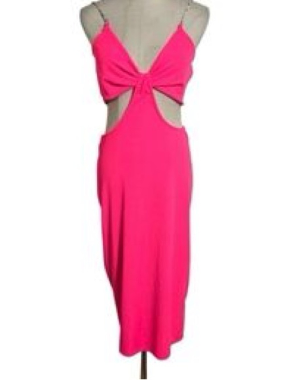 Almost Famous Neon Pink Cutout Midi Dress